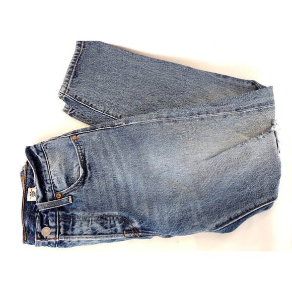 Levi White Oak Cone Denim Faded Distressed Medium Wash Size 28 - Picture 4 of 11